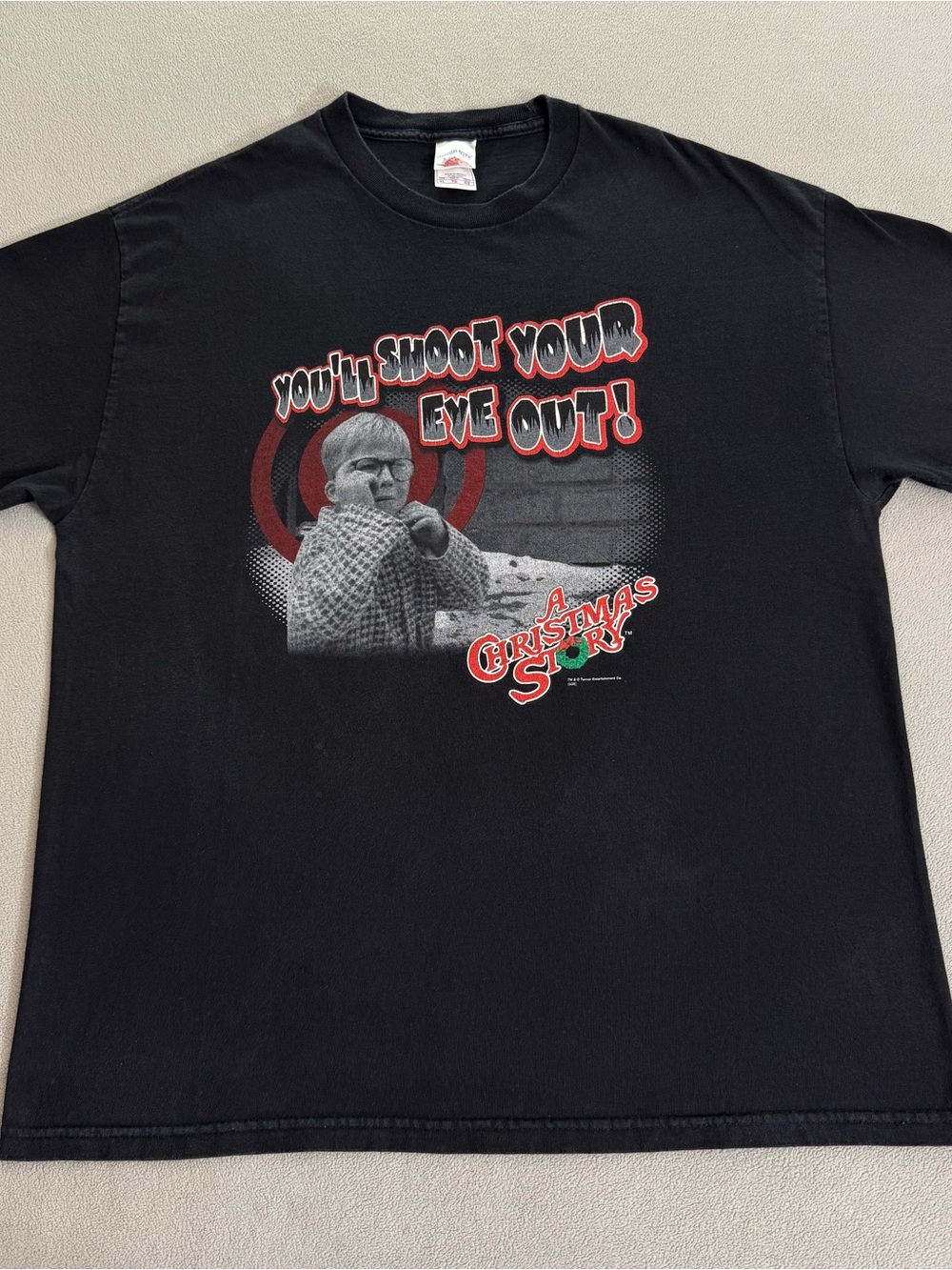 Vintage A Christmas Story Movie Promo T-shirt XL Comedy Humor Quotes Holiday Y2K